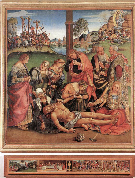 Lamentation over the Dead Christ (with predella):  1502