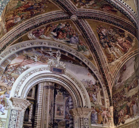 View of the Frescoes in the Chapel of San Brizio: 1499-1502
