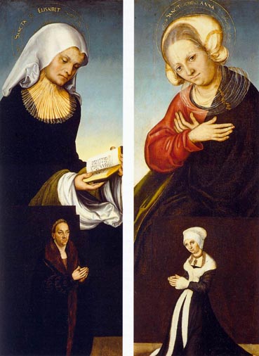 Saints Elizabeth and Anne (inside): ca 1514