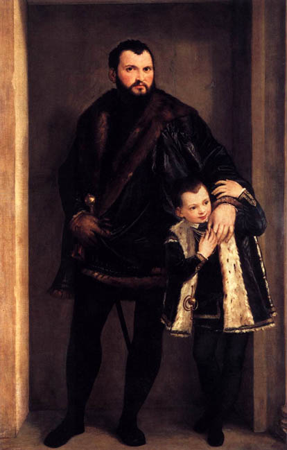 Portrait of Count Giuseppe da Porto with his Son Adriano:  1551-52