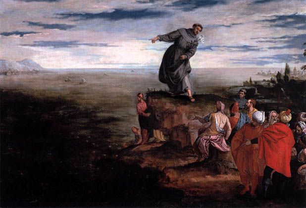 Saint Anthony Preaching to the Fish:  ca 1580