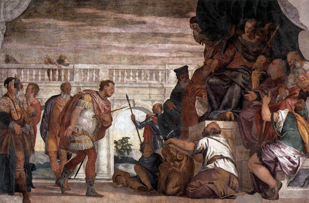 Saint Sebastian Reproving Diocletian:  1558