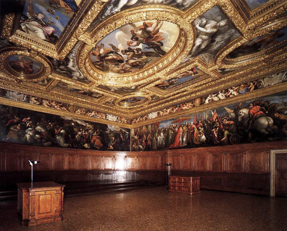 View of the Sala del Consiglio dei Dieci:  ca 1551