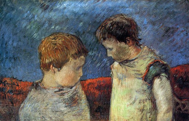 Aline Gauguin and One of Her Brothers: ca 1883