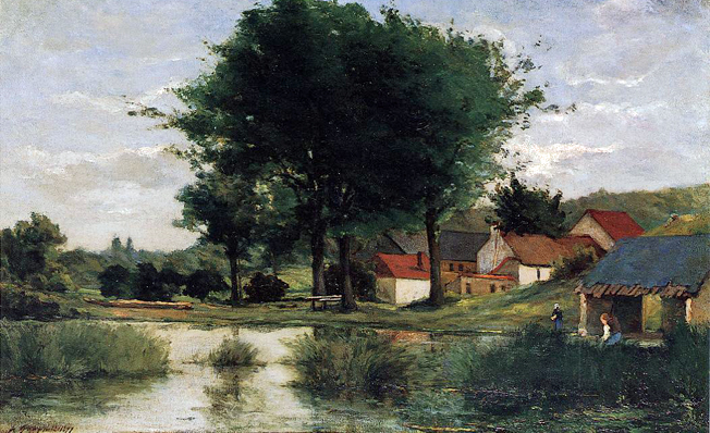Autumn Landscape (aka Farm and Pond): 1877