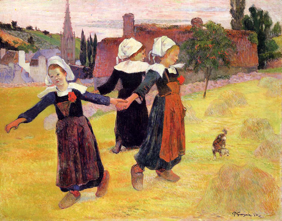 Breton Girls Dancing (aka Dancing a Round in the Haystacks): 1888