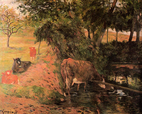 Landscape with Cows in an Orchard: 1885