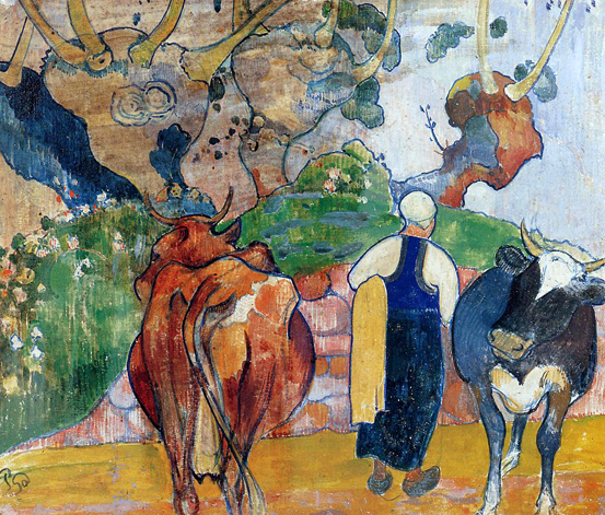 Peasant Woman and Cows in a Landscape: 1889-90