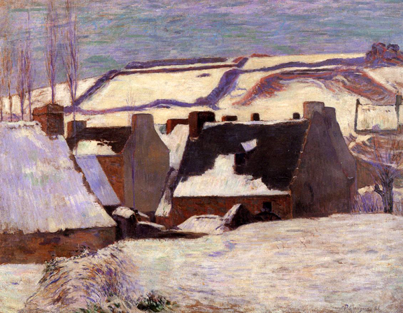 Pont-Aven in the Snow: 1888