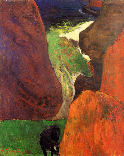 Seascape with Cow on the Edge of a Cliff: 1888