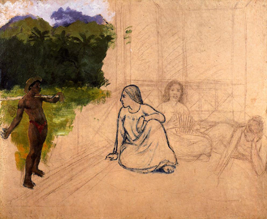 Tahitians at Rest (unfinished): 1891