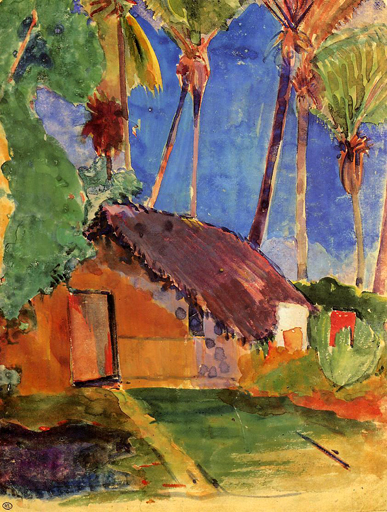 Thatched Hut under Palm Trees: ca 1896-97