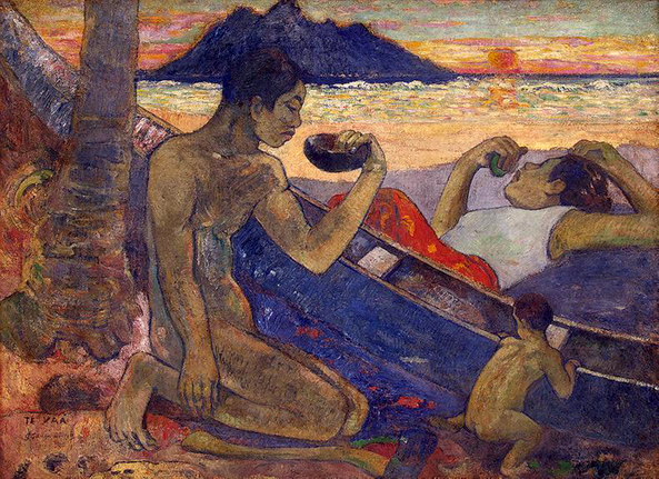 The Canoe, A Tahitian Family): 1896