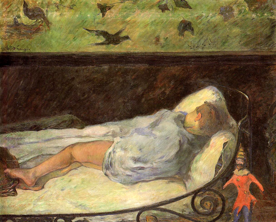 Young Girl Dreaming (aka Study of a Child Asleep, the Painter's Daughter, line, rue Carcel: 1881