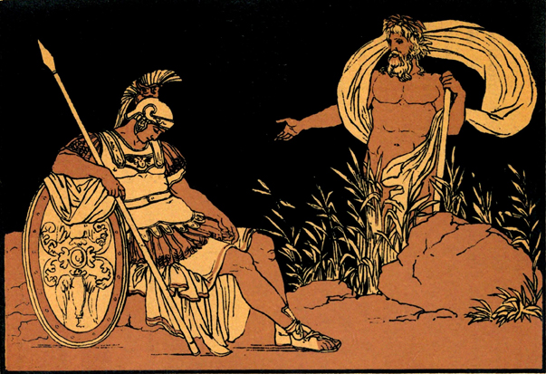 Aeneas and the god Tiber