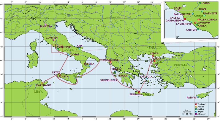 Map of Aeneas' Journey
