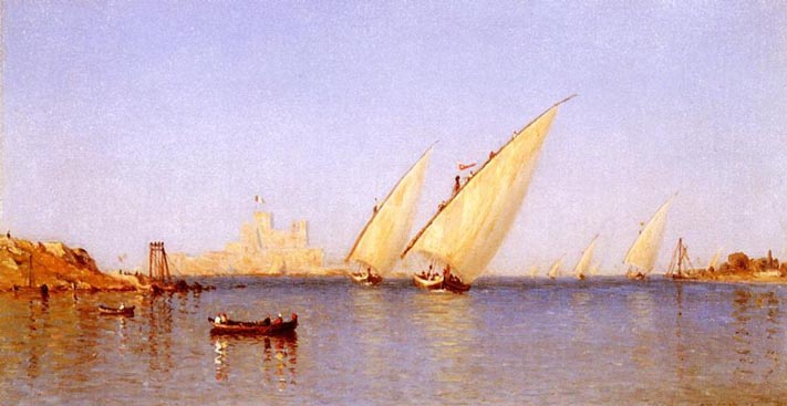 Fishing Boats Coming into Brindisi Harbor: 1874