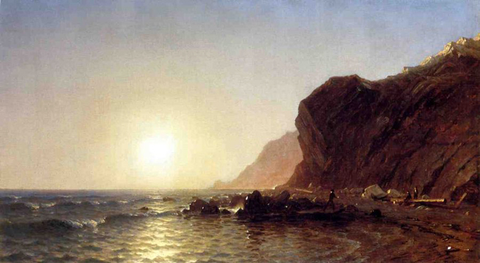 Sunset on the Shore of No Man's Land, Bass Fishing: 1879