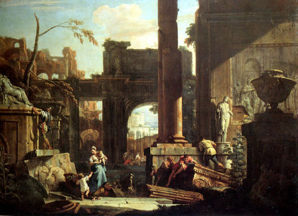 Classical Ruins and Figures: ca 1725