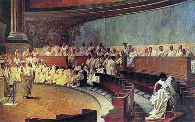 Cicero before the Roman Senate