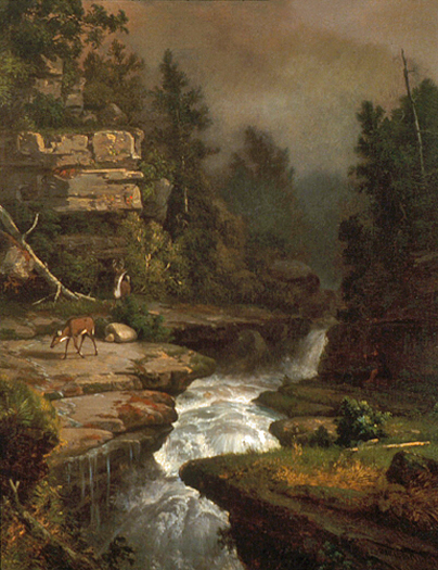 Deer by a Waterfall: 1850
