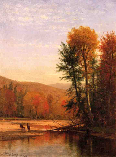 Deer in an Autumn Landscape: 1876