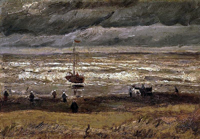 Beach at Scheveningen in Stormy Weather: 1882
