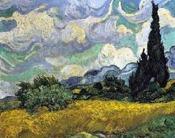 Cornfield with Cypresses: 1889