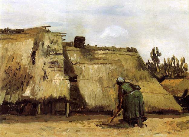Cottage with Woman Digging: 1885