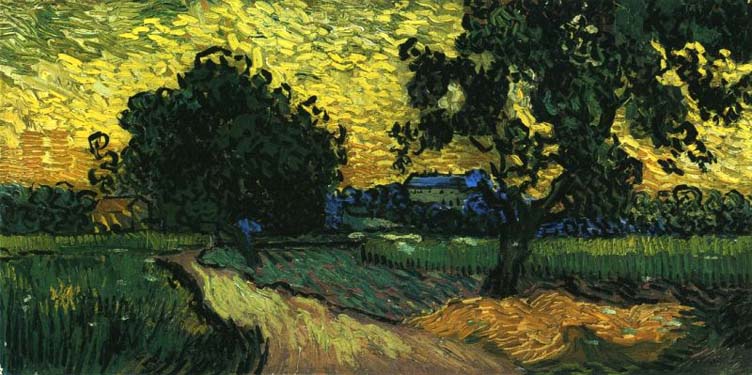 Field with Trees, the Chateau of Auvers: 1890
