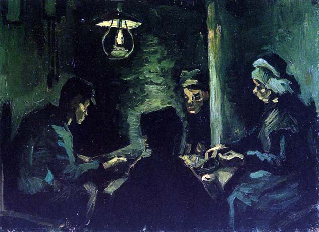 Four Peasants at a Meal: 1885
