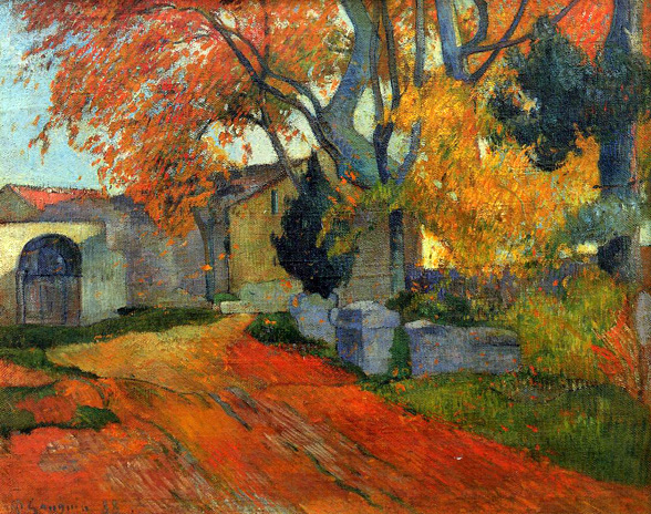 Lane at Alchamps,Arles 1888 by Paul Gauguin