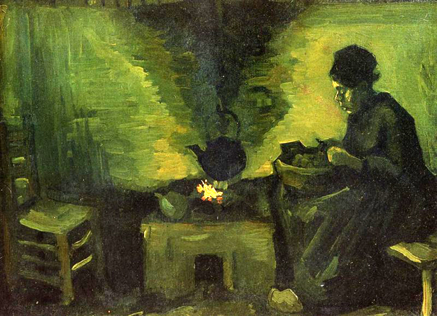 Peasant Woman by the Fireplace: 1885