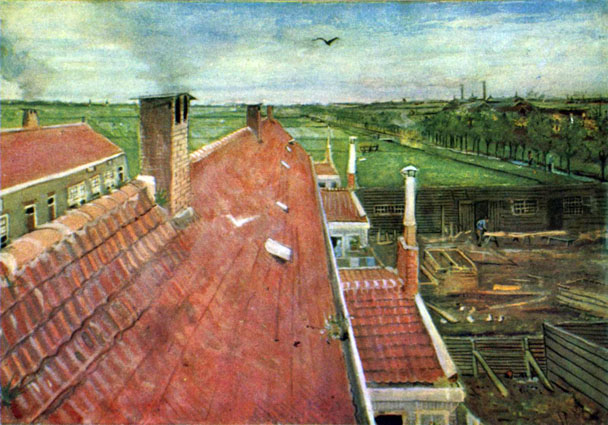 Rooftops View from the Atelier, The_Hague: 1882
