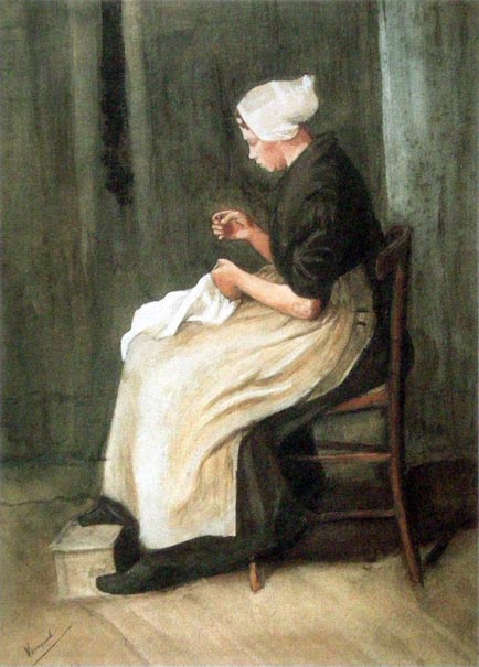 Scheveningen Woman Sewing: 1881