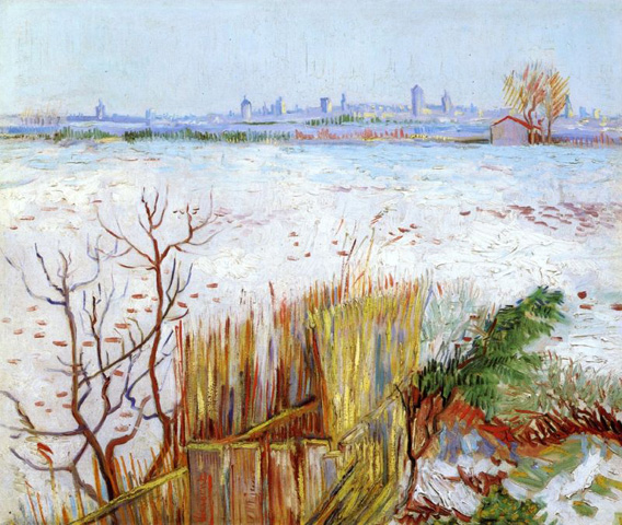 Snowy Landscape with Arles in the Background: 1888