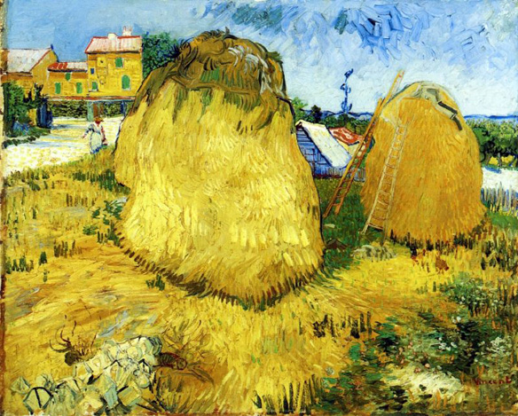 Stacks of Wheat near a Farmhouse: 1888