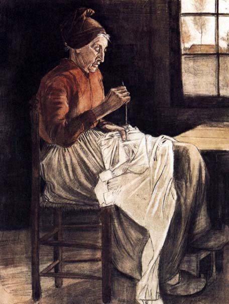 Woman Sewing: 1881