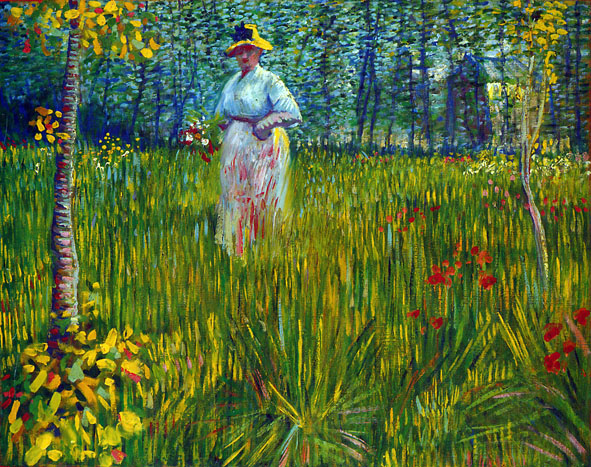 Woman Walking in a Garden: 1887