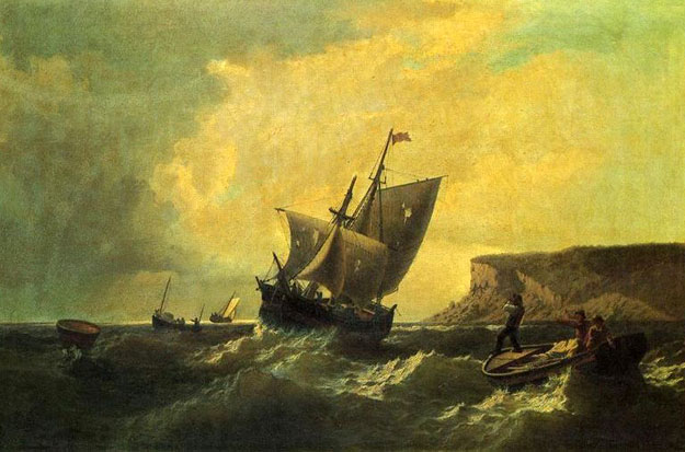 Fishermen in an Approaching Storm